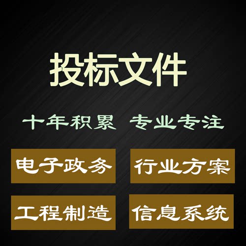 投标文件制作投标技术方案代做写信息化软件系统招标磋商采购文件