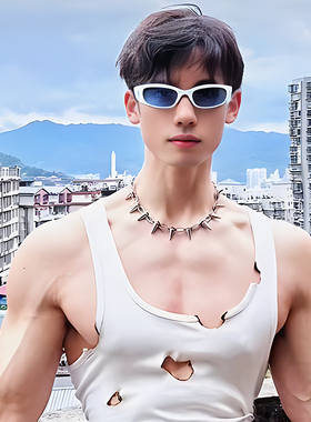 性感合金锁骨链男生铆钉项链