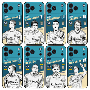 皇家马德里手机壳ip17promax姆巴佩ip15/16劳尔iqoo13足球mate60皇马传奇硅胶软壳nova14 S25荣耀400米17 C罗