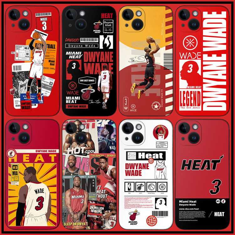 韦德手机壳ip13pro/14mini/15plus篮球wade软壳Nova12保护套P60米14K70热火队iqoo11一加9 mate60 X90荣耀100