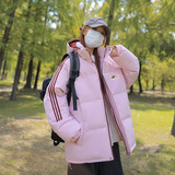 已注册拼三条杠面包服宽松男女情侣羽绒棉连帽棉衣C408M1239P100，男装棉衣，电商C408-1(原B339-1)