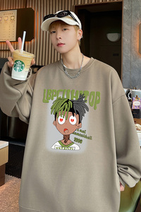 已注册供直播抖音品质重磅菠萝格圆领宽松男卫衣W2006P45控68图片