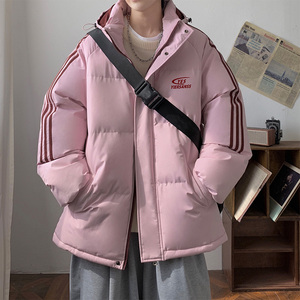 拼三条杠宽松男女情侣面包服羽绒棉连帽棉衣C408 M1248P100图片