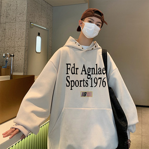 新款直播抖音得物高品质麂皮绒宽松男连帽卫衣外套W7001P55控79图片