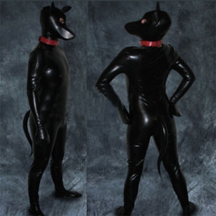 乳胶衣狗奴装 变装 乳胶狗头套 乳胶狗项圈 狗狗衣 乳胶狗狗装