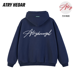 ATRY HEOAR连帽卫衣男国潮牌美式高街运动休闲重磅刺绣情侣外套女