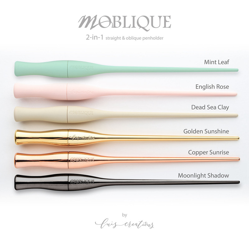Moblique进口两用笔杆luis creation彩色沾水蘸水笔直斜杆配件ins