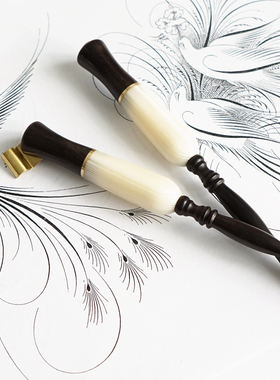 结衣英文书法黑白拼接复古实木蘸水笔杆直杆斜杆可调笔尖口径ESER