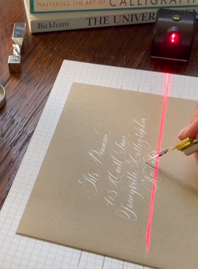 美国进口Moblique luis英文书法激光发射器激光尺子信封作品对齐