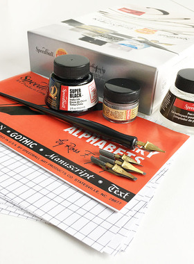 speedball 意大利体哥特体等平尖英文书法字体 带教材 超值套装