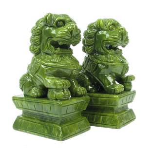 玄友 守门石狮子一对大门家用石头门口庭院门墩石雕狮子小号摆件