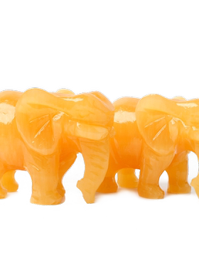 玉石吸水大象摆件一对
