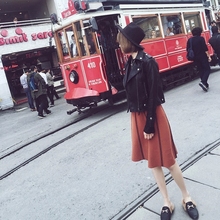 机车服小夹克帅气高腰外套 2019春秋韩版 显瘦百搭学生pu皮衣女短款