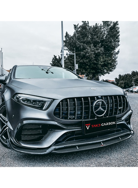 适用20-25年奔驰A45W177改装干碳纤维套件TAKD塔克小包围前唇尾翼