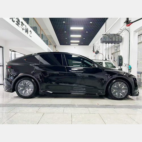 25-26款焕新版model Y/YL改装YOFER龙焱版加长标轴版亮黑漆PP侧裙