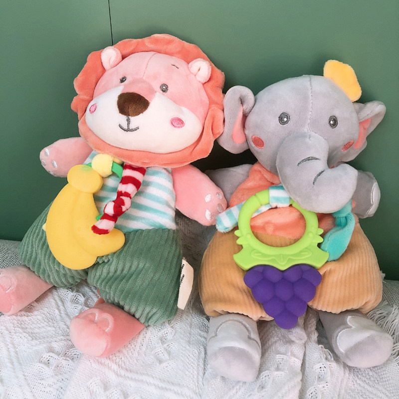 婴儿哄睡公仔新生幼儿情绪安抚陪睡牙胶小动物玩偶抱偶可入口啃咬