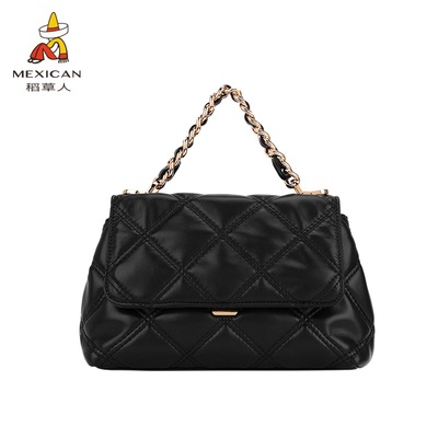 稻草人包包女2026新款高级感时尚手提包小众设计小方包通勤斜挎包