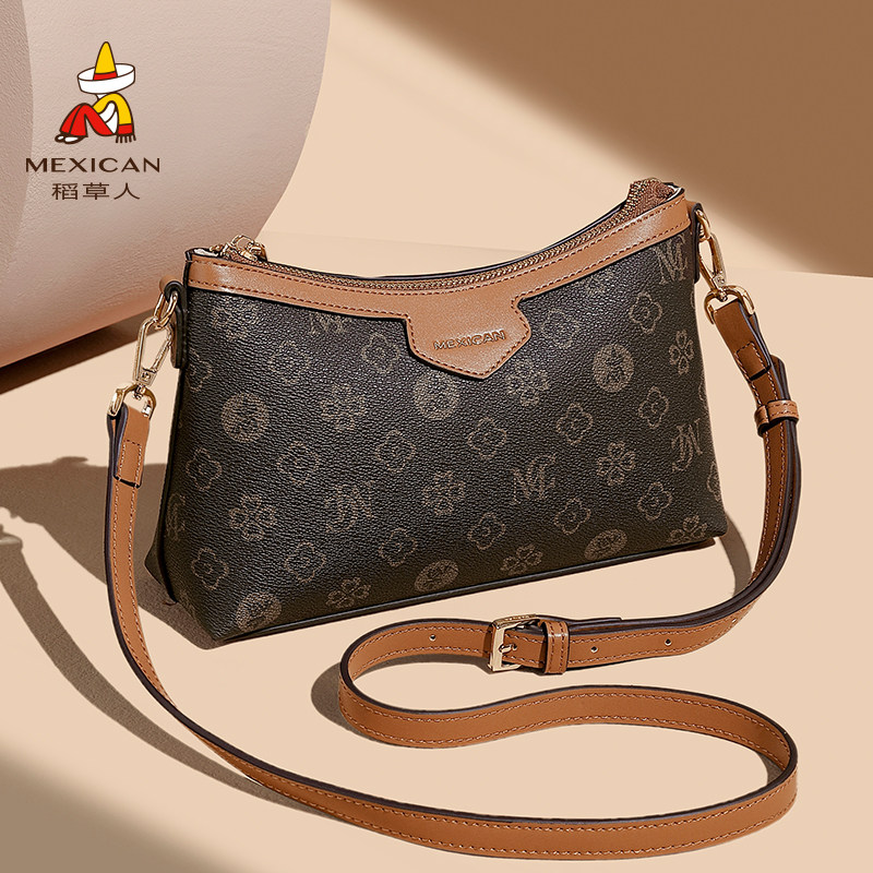 稻草人包包女2025新款时尚妈妈包百搭单肩包女款斜挎包通勤女包