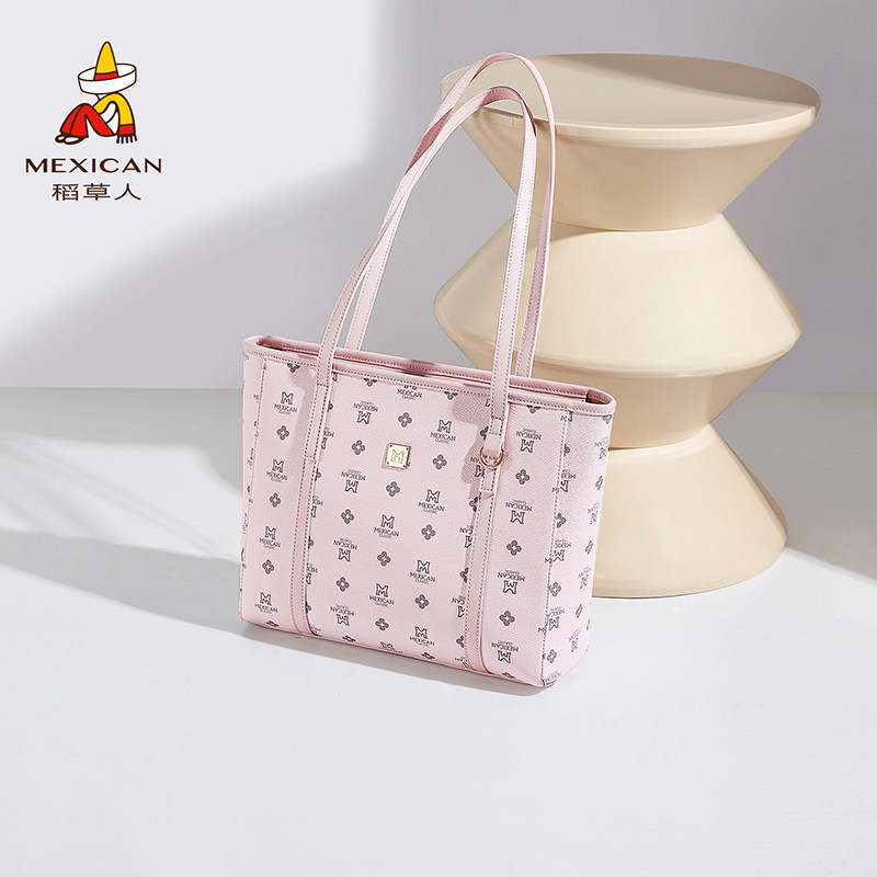 稻草人托特包女大容量2026新款春季百搭单肩包休闲印花上班通勤包