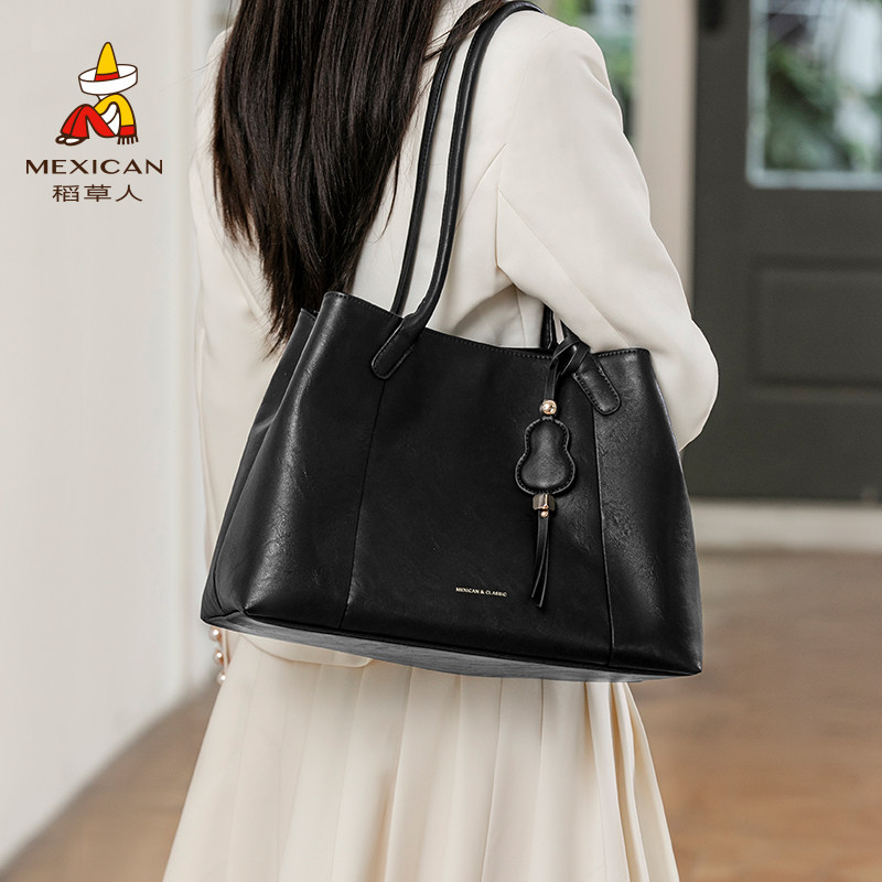稻草人包包女2026春季新款通勤单肩包时尚休闲高级感大容量托特包