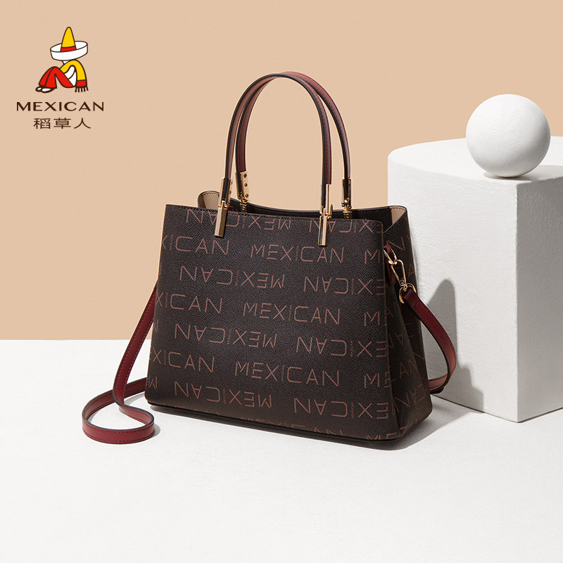 稻草人包包女今年流行百搭单肩包时尚斜挎包通勤女士手提包妈妈包