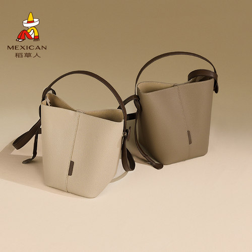 Mexican/稻草人手提斜挎包水桶包