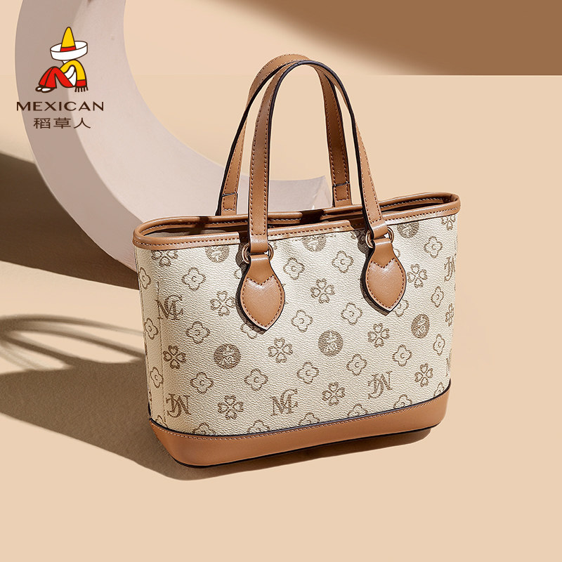 稻草人老花水桶包2026新款包包女大容量单肩斜挎包高级质感手提包