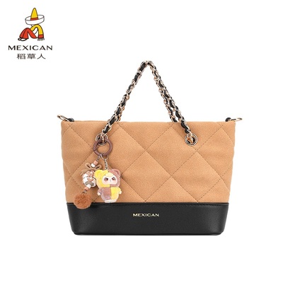 稻草人包包女2025秋冬新款手提包时尚链条斜挎包简约休闲通勤女包