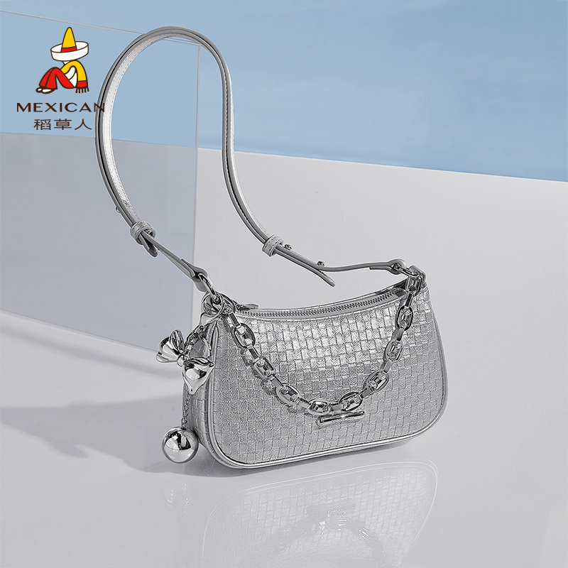 稻草人包包女2024新款时尚百搭单肩包斜挎包小众设计潮流女包