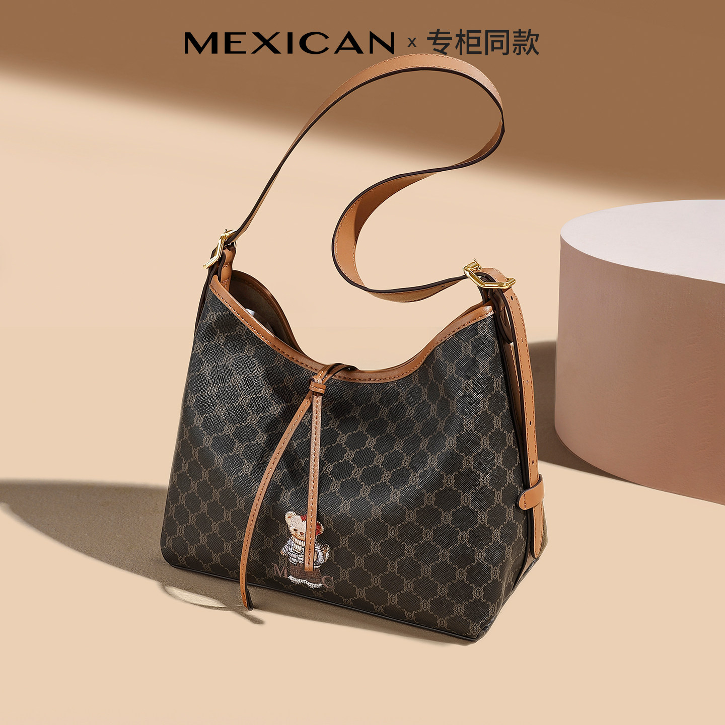 稻草人包包女2026新款老花包大容量通勤单肩水桶包高级质感腋下包,箱包皮具/热销女包/男包,通用款女包,淘宝优惠券,粉丝福利购,淘宝优惠卷