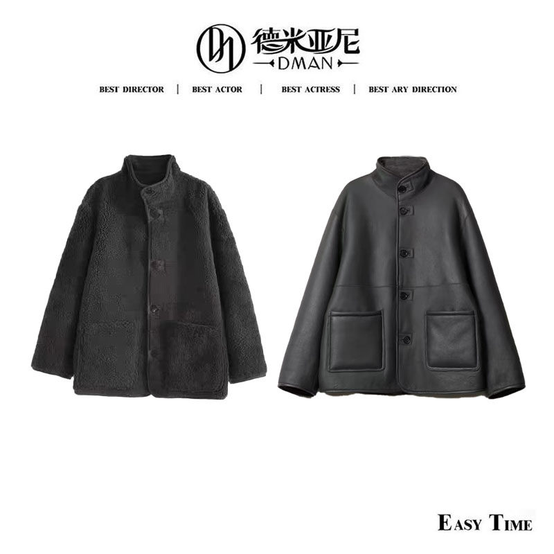 【米公子】一件为微胖女生设计的皮毛一体外套，里外两穿8902