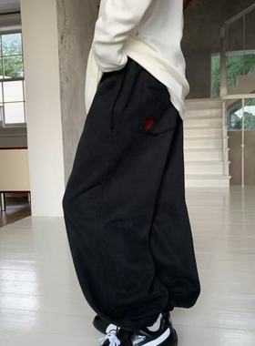 KOALA LOVE考拉2025秋冬季新款休闲百搭黑色加绒卫裤男女中大童