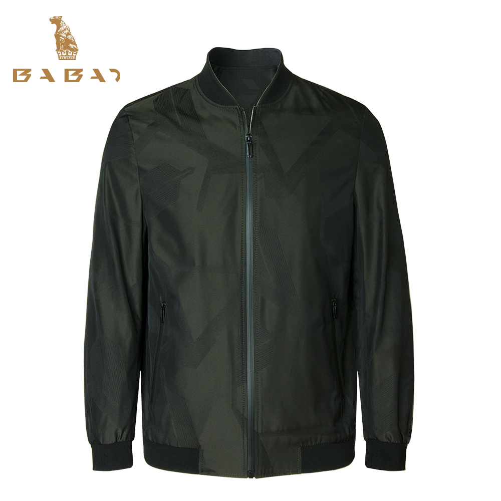 巴豹品牌秋冬款棒球领夹克男士外套韩版潮流印花休闲茄克男装上衣