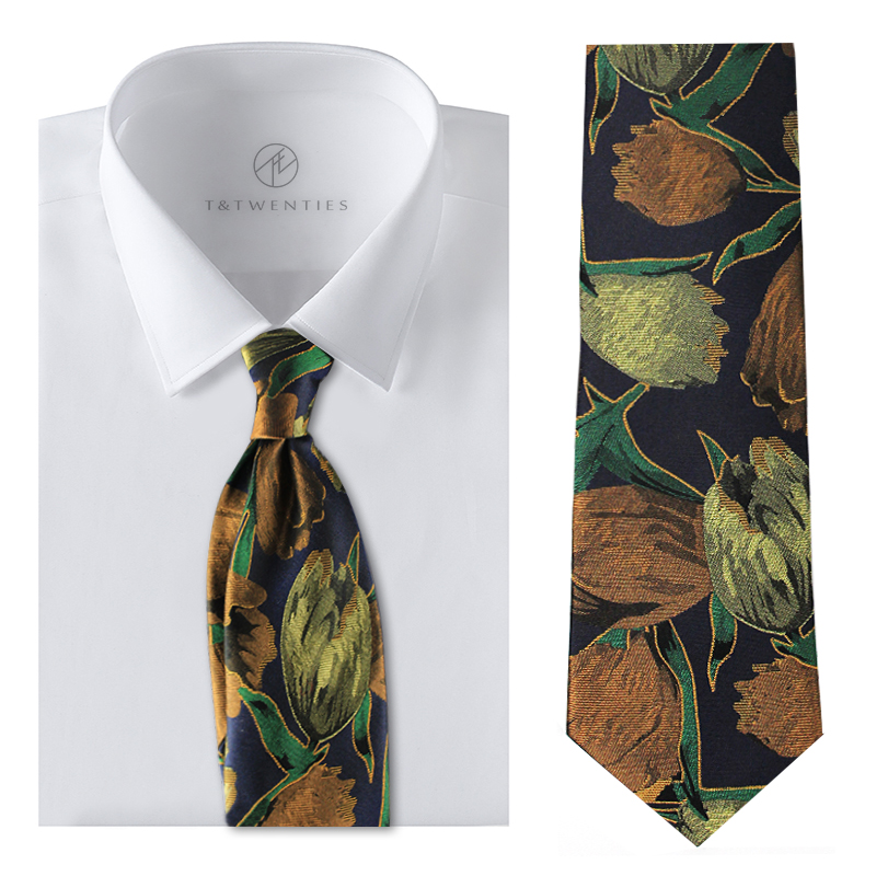 10CM宽真丝意式复古风格领带