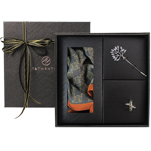 老钱风男士真丝丝巾方巾复古丝绸围巾搭配西装衬衫围脖桑蚕丝绿色