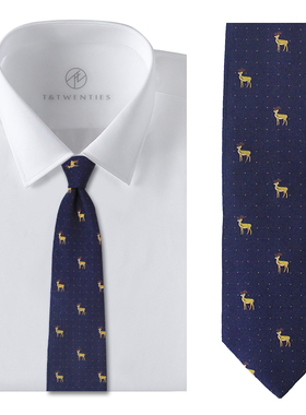 美式学院风桑蚕丝男式领带深蓝色男藏青藏蓝真丝休闲商务西装tie