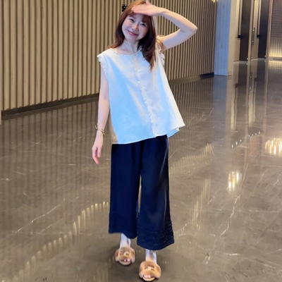 【BORAKOO】重工贝壳流苏无袖上衣