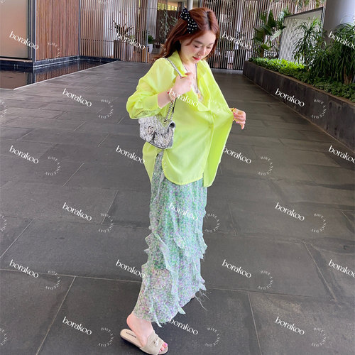 【BORAKOO】荧光绿醋酸衬衫