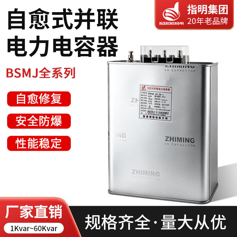 电容补偿柜正品指明集团BSMJ0.45自愈式低压电力电容器无功