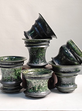 块根植物盆小号绿色透气手工花盆龙舌兰仙人球象牙宫多肉陶瓷花盆