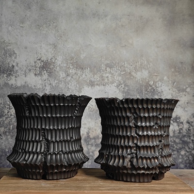 块根植物盆中号纹理手工潮流陶瓷块根花盆仙人球龙舌兰龟甲龙透气