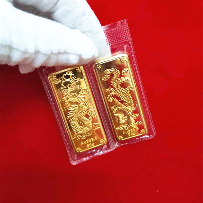展示品铜镀金结婚礼物泓开金品