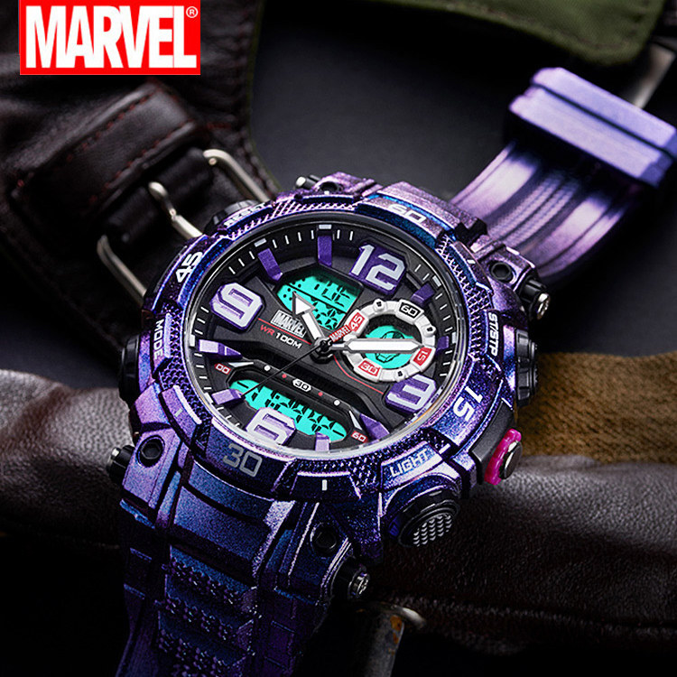 漫威联名手表钢铁侠纪念款迪士尼高中男孩运动中学生电子表男防水