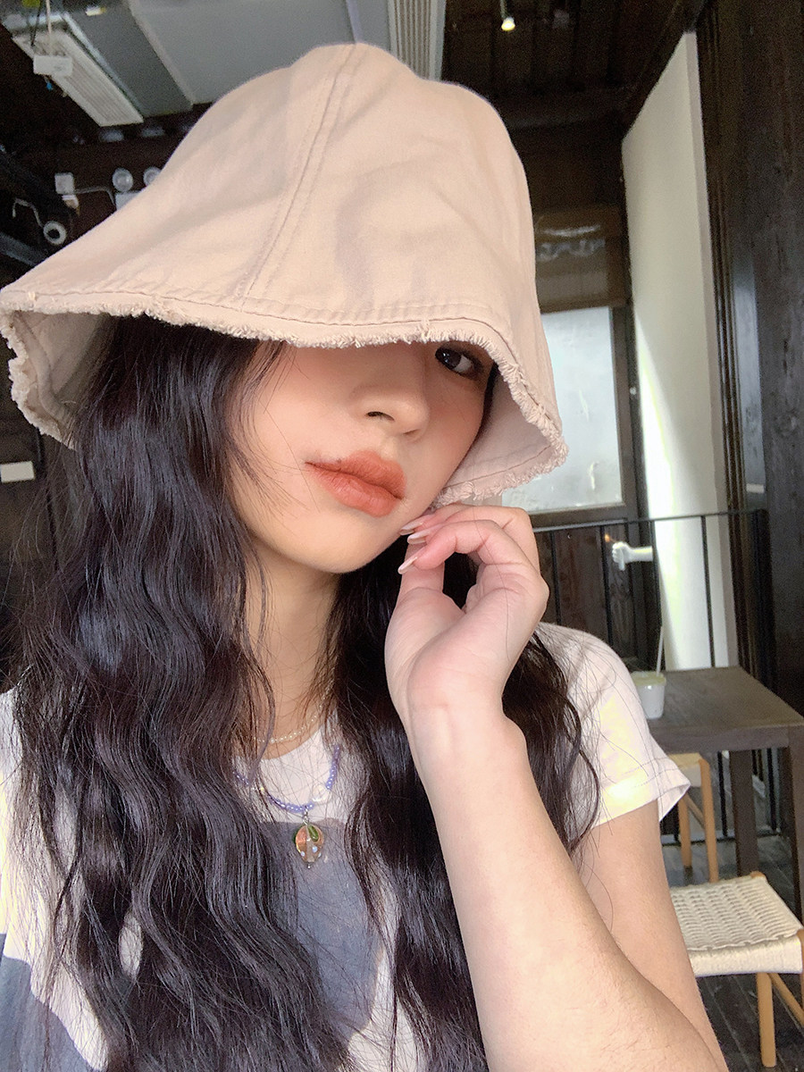 56-61大头围帽子女渔夫帽夏盆帽韩版水桶遮脸ins日系户外防晒遮阳