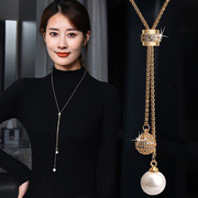 Pearl sweater chain long 2021 new trendy all-match high-end niche design sense high-end decorative necklace women