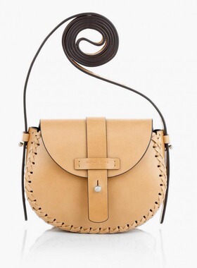 微瑕大M家COLLECTION主线穿皮条裸色植鞣牛皮Cartridge Bag原750