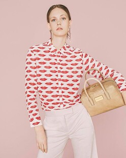 Lola百搭新款 裸色头层荔枝纹牛皮二用波士顿包原780 潮牌Bimba