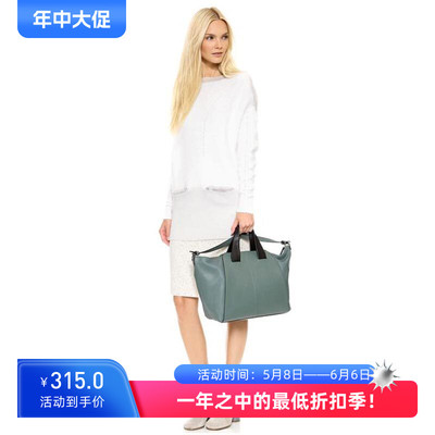 瑕疵法单Paur La Victaire雾霾蓝光面牛皮二用Prado大号翅膀包
