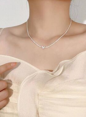 颈链感新款波光粼粼批发链锁骨满天星项链蝴蝶个性女轻奢潮级百搭