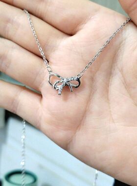 链项饰抖音同款锁骨奢小众甜美项链女轻高级感设计蝴蝶结气质